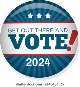 Voting 2024 Icon with Vote, Government, and Patriotic Symbolism and Colors