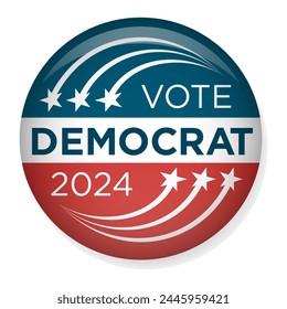 Voting 2024 Icon with Vote, Government, and Patriotic Symbolism and Colors