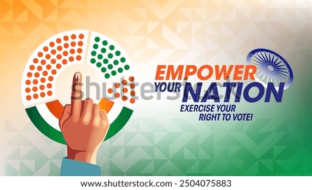 Voting Awareness Campaign Highlighting Constituencies and Seats with Hand and Voting Ink Symbolism-vector design