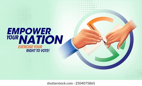 Voting Awareness Campaign Inspiring Indian Youth to Cast Their Votes with a Voting sign- vector design