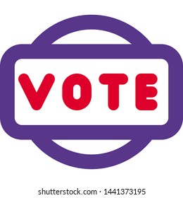 Voting badge for a right candidate in upcoming state election
