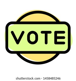 Voting badge for a right candidate in upcoming state election