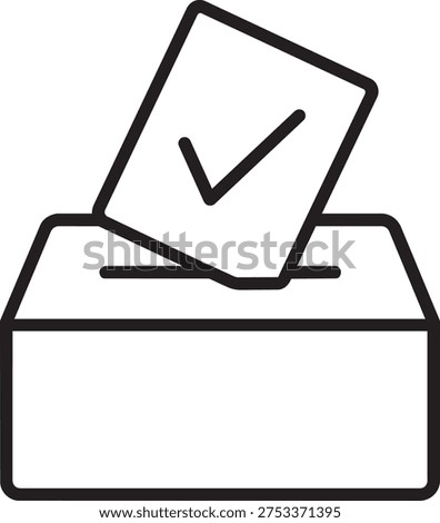 Voting ballot box choice linear sign for communal housing public utility election decision isolated vector illustration