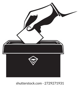 Votação urna eleição conceito de voto mão votação urna ícone Victor Ilustração
