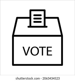 Voting ballot box icon, Election Vote concept, Simple line design for web site, logo, app, UI, Vector illustration
