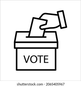 Voting ballot box icon, Election Vote concept, Simple line design for web site, logo, app, UI, Vector illustration