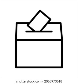 Voting ballot box icon, Election Vote concept, Simple line design for web site, logo, app, UI, Vector illustration