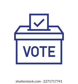 Voting ballot box icon, Election Vote concept, Simple line design for web site, logo, app, UI, Vector illustration