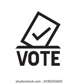 Voting ballot box icon, Election Vote concept, Simple line design for web site, logo, app, UI, Vector illustration
