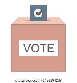 Symbol für die Wahlurne. Wahlabstimmungskonzept.Flache Präsidentschaftswahl und Demokratie Politischer Präsident, Gouverneur oder Parlamentsmitglied mit Wahlillustrations-Vektorgrafik