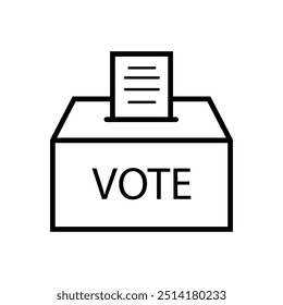 Symbol für den Stimmzettel. Wahlkonzept. Einfaches Liniendesign. Wahl des Logos - Abstimmung Vektorgrafik.