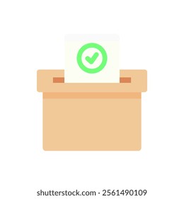 Voting ballot box icon. Election, choice, campaign, decision, politics, petition concepts. Flat vector design isolated illustration.