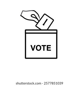 Voting ballot box icon isolated on a  white background. Vector illustration.