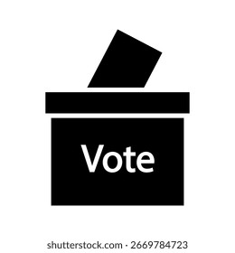Icono de la urna de votación sobre fondo blanco 