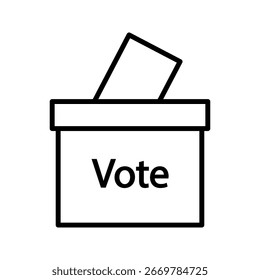 Icono de la urna de votación sobre fondo blanco 