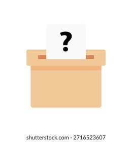 Icono de la urna de votación con signo de interrogación. Elección, elección, campaña, decisión, política, conceptos de petición. Ilustración aislada de diseño de Vector plano.