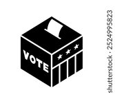 Voting Ballot Box Icon with Stars and Stripes Design, Vector Illustration