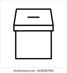  voting ballot box Icon Symbol isolated wh kground. vector illustration. color editable. 