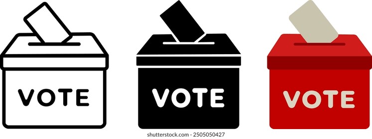 Voting ballot box icon vector. Election vote box, vote sign icon set