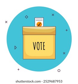 Voting Ballot Box Illustration, Election Vote Concept