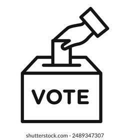 voting ballot box logo sign vector outline
