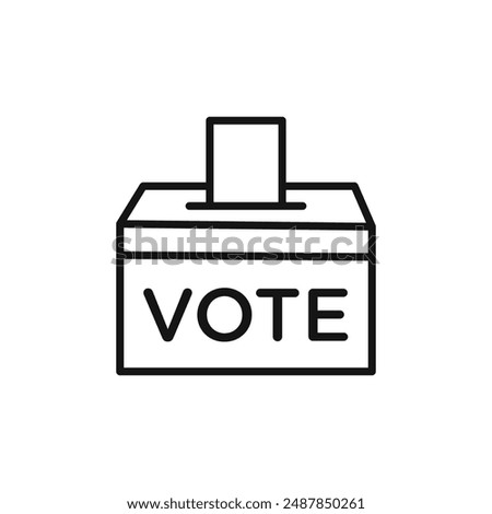 voting ballot box logo sign vector outline