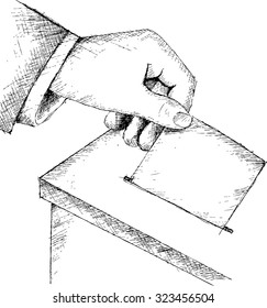 Voting at the Ballot Box, sketch 
