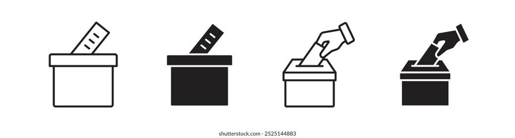 voting ballot box vector filled and outlined icons collection