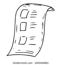 Voting ballot, form, list icon. Vector illustration of ballot paper. Blank, document, sheet of paper with text.
