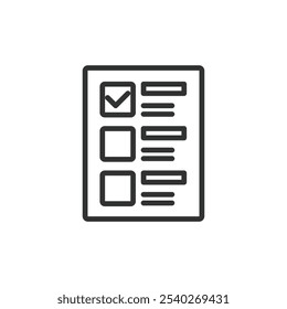 Voting ballot, icon in line design. Voting, ballot, election, choice, decision, vote, selection on white background vector. Voting ballot editable stroke icon