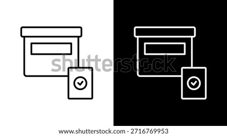 Voting Ballot Outline White Icon Set Design