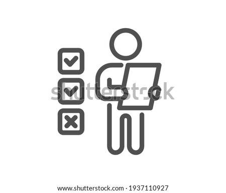 Voting ballot paper line icon. Vote checklist sign. Vector
