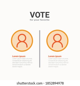 plantilla de papeleta de votación sobre fondo blanco. Útil para sitios web, banner, tarjetas de felicitación, aplicaciones y publicaciones en medios sociales.