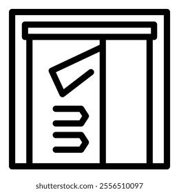 Voting booth with ballot and check mark, casting a vote in elections