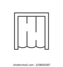 Voting booth line outline icon