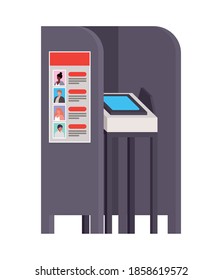 Voting Booth With Modern Automated Secure Electronic Voting Machine Booths Vector Illustration Design