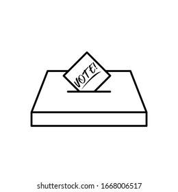 Icono de cabina de votación símbolo de cuadro de votación día de elección ilustración vectorial aislada en fondo blanco