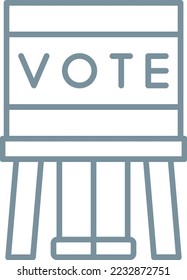 Icono de vector Booth de votación. Se puede usar para imprimir, móviles y aplicaciones web.