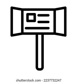 Voting Booth Vector Line Icon Design