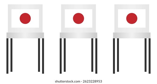 Voting Booths. Election in the Japan. Election Concept. Vector Illustration.