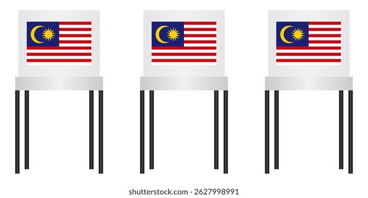 Voting Booths. Election in Malaysia. Election Concept. Vector Illustration.