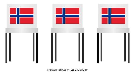 Voting Booths. Election in the Norway. Election Concept. Vector Illustration.