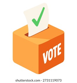 Caja de votación Democracia Papel Ilustración vectorial de color plano Diseño de Plantilla