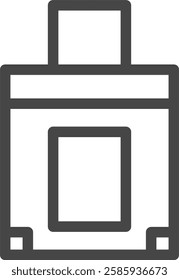 voting box democracy politics line icon