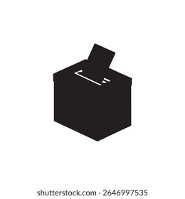 Voting box. Election icon flat style isolated on white background.