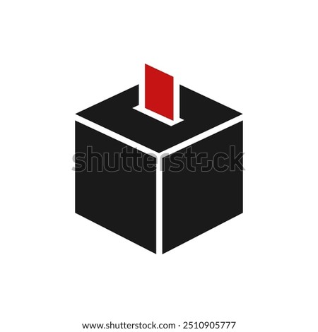 Voting box. Election icon flat style isolated on white background. Vector illustration