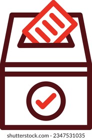 Voting Box Glyph Two Color Icon For Personal And Commercial Use.
