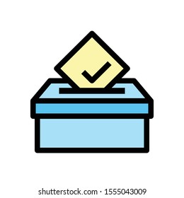 voting box icon isolated on white background from voting elections collection.