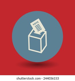 Voting box icon or sign, vector illustration