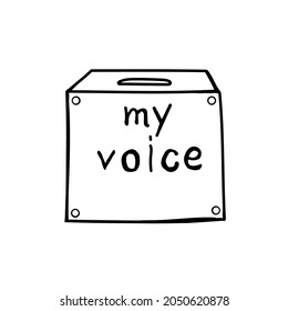 A voting box isolated on a white background.Vector illustration can be used in election campaigns.